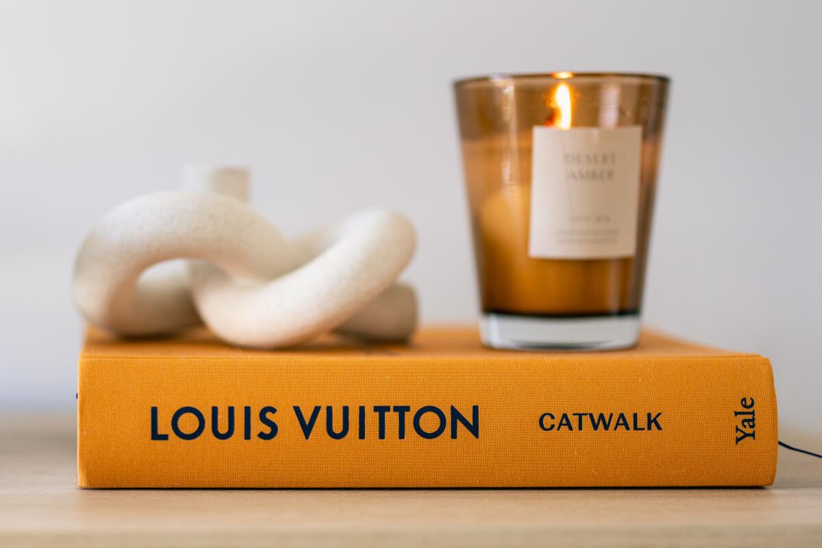 A Louis Vuitton fashion coffee table book in the home of Desiree Schlotz.