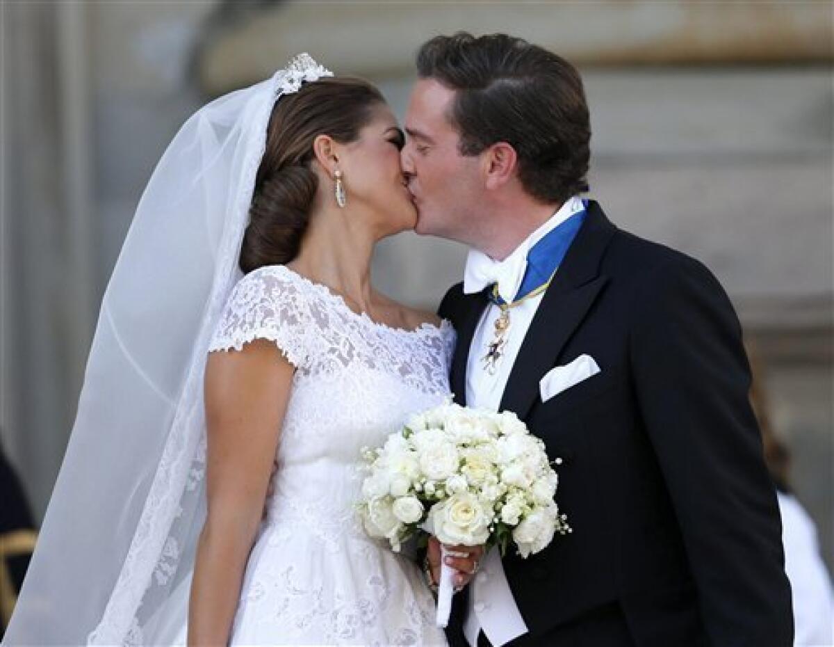 The wedding dress of Princess Madeleine of Sweden designed by