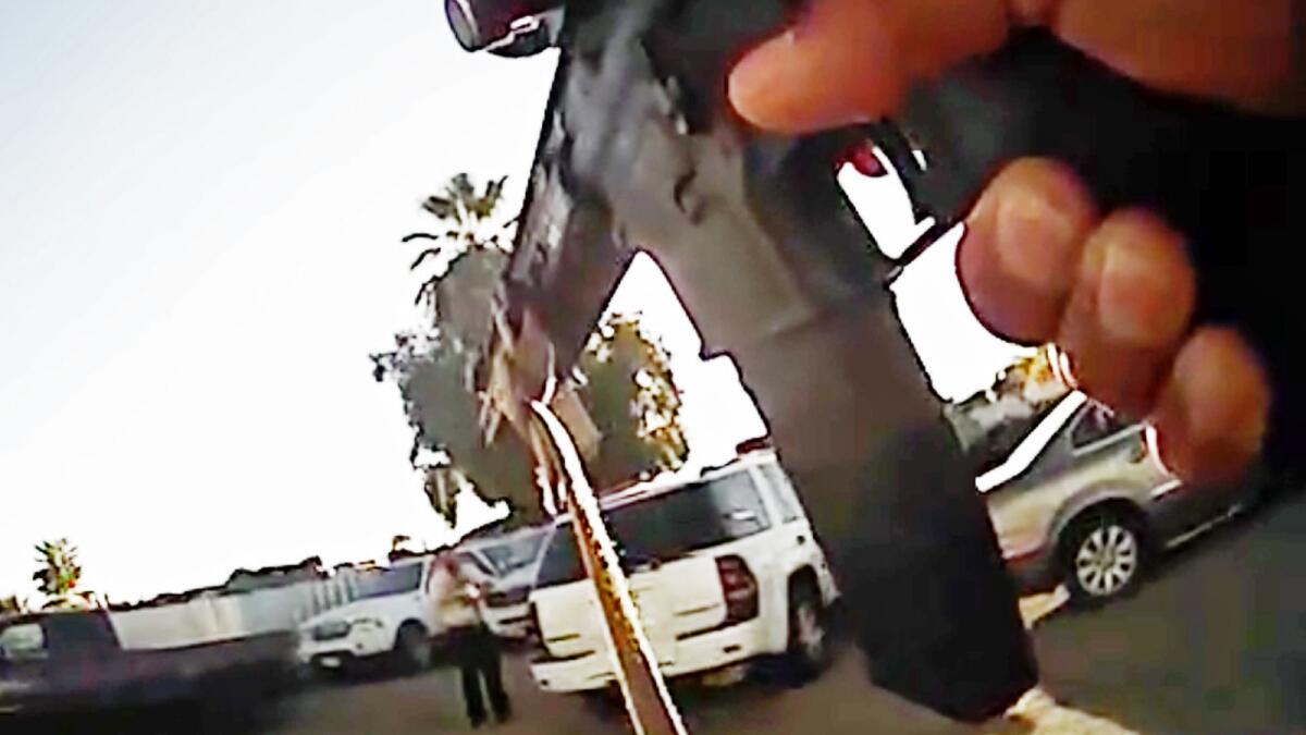 This photo from a deputy's body camera shows a standoff between officers and Javier Casarez,