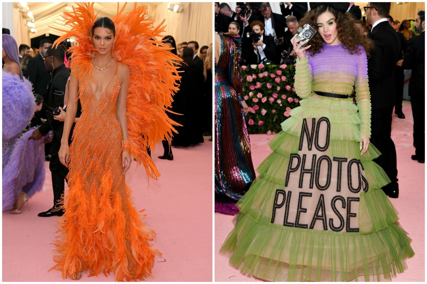 Kendall Jenner (in Versace), left, and Hailee Steinfeld (in Viktor & Rolf couture) at the 2019 Met Gala.