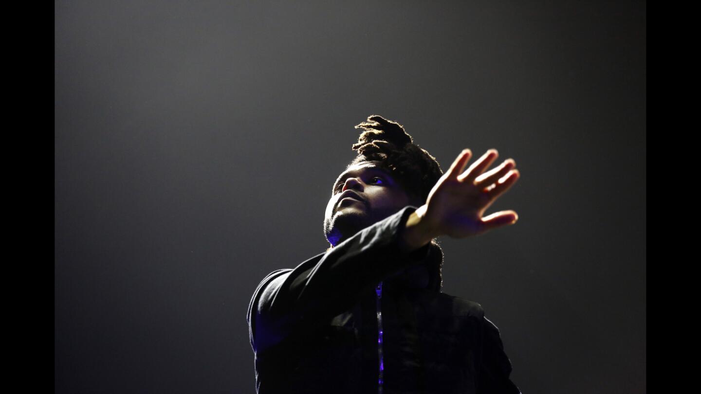 The Weeknd, who was just nominated for seven Grammy Awards, played a sold-out show at the Forum in Inglewood on Tuesday night.