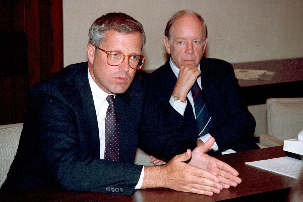 James A. Johnson, left, in 1990.