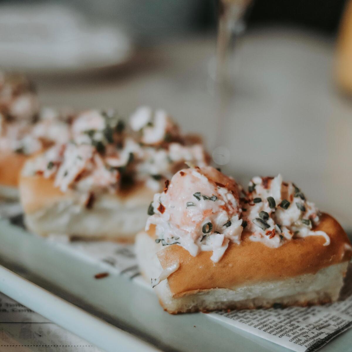 Lobster roll sliders at Lionfish's new Sunday brunch.