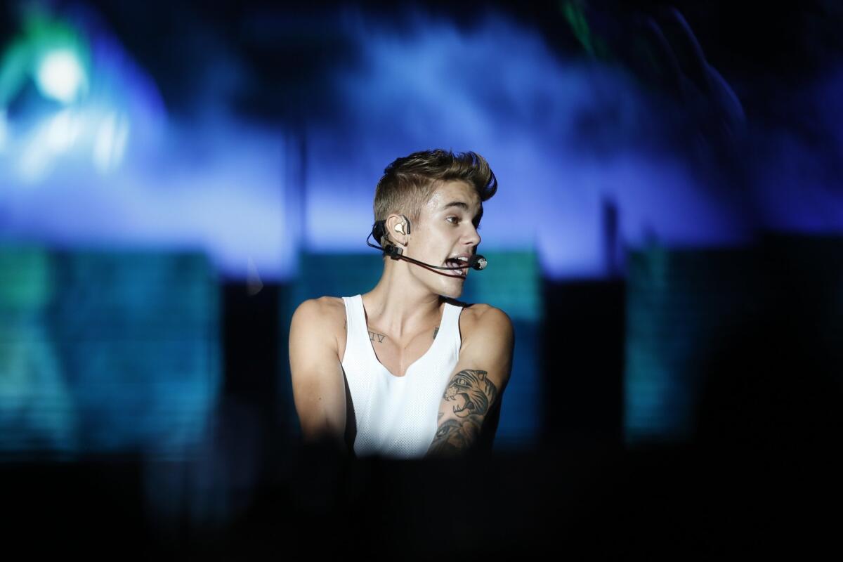 Justin Bieber performs in Asuncion, Paraguay, on Nov. 6.