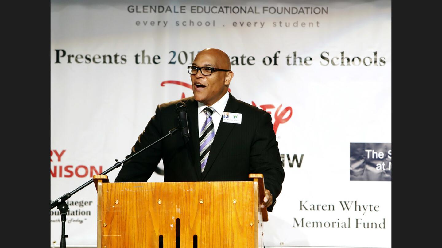 Glendale Unified School District Superintendent of Schools Winfred Roberson gives the state of the schools address at the 13th annual State of the Schools Breakfast, at the Edison/Pacific Community Center in Glendale on Thursday, Oct. 5, 2017.