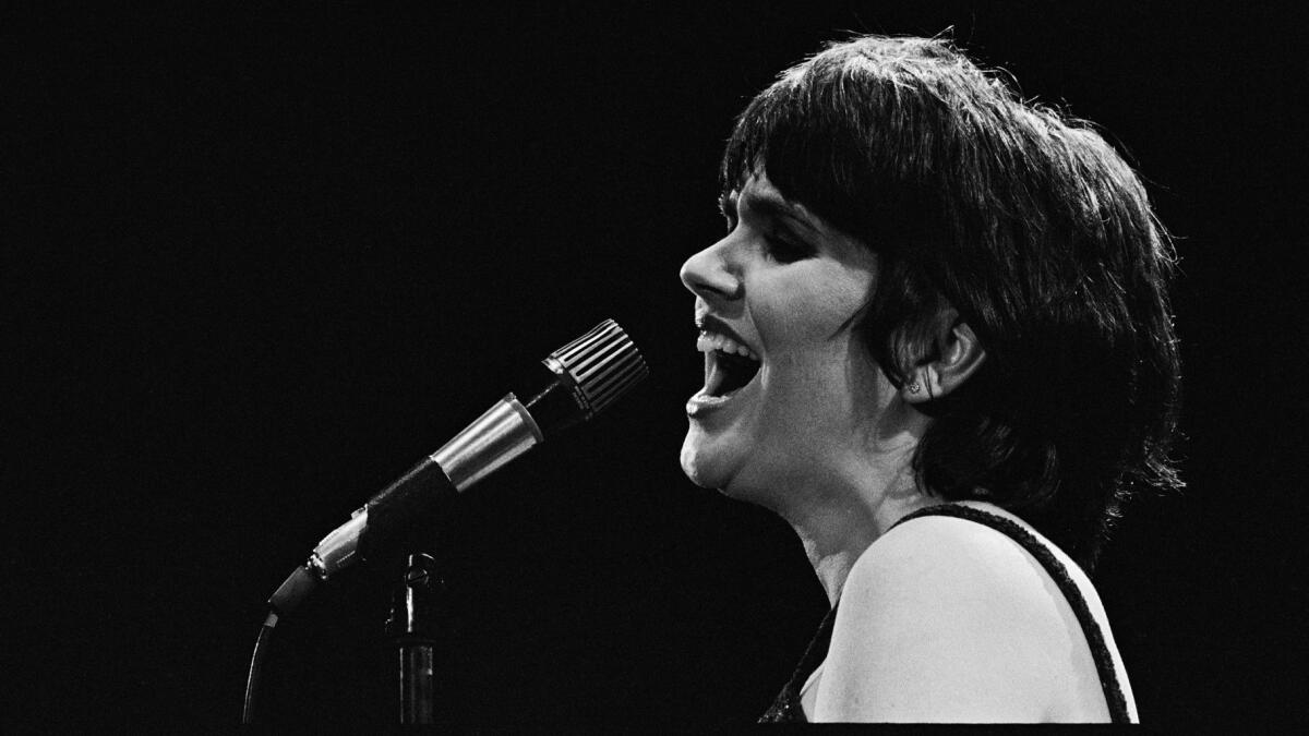 Linda Ronstadt singing at the Forum in Inglewood in May 1980, just weeks after she recorded a special for HBO from which the audio has been released on the new "Live in Hollywood" album.