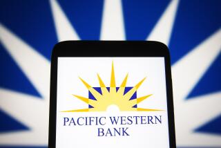 UKRAINE - 2021/07/13: In this photo illustration, Pacific Western Bank logo is seen on a smartphone screen with a part of PacWest Bancorp logo in the background. (Photo Illustration by Pavlo Gonchar/SOPA Images/LightRocket via Getty Images)