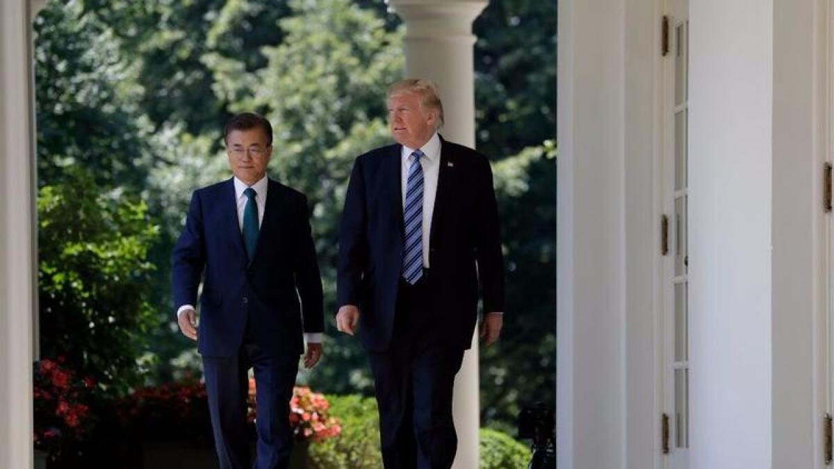 President Trump and South Korean President Moon Jae-in at the White House.