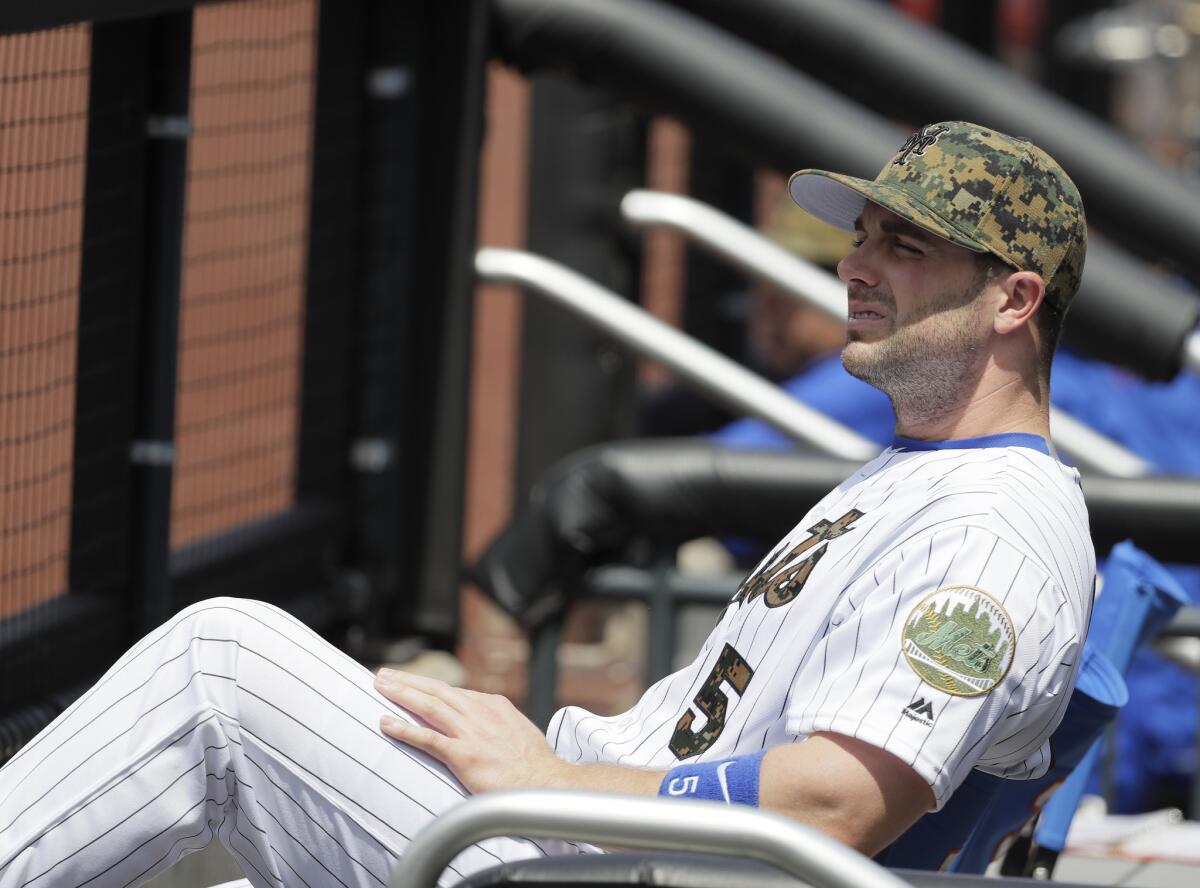 Mets third baseman David Wright looks on during the game against the White Sox on May 30.