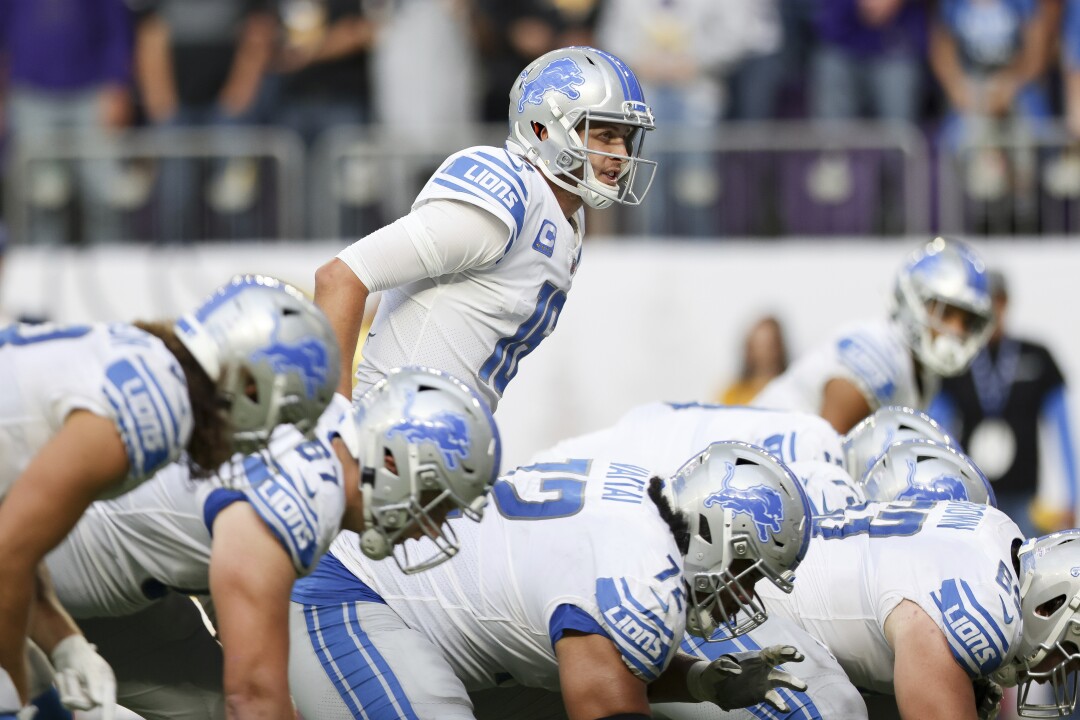 Detroit Lions quarterback Jared Goff during the second half against the Minnesota Vikings.