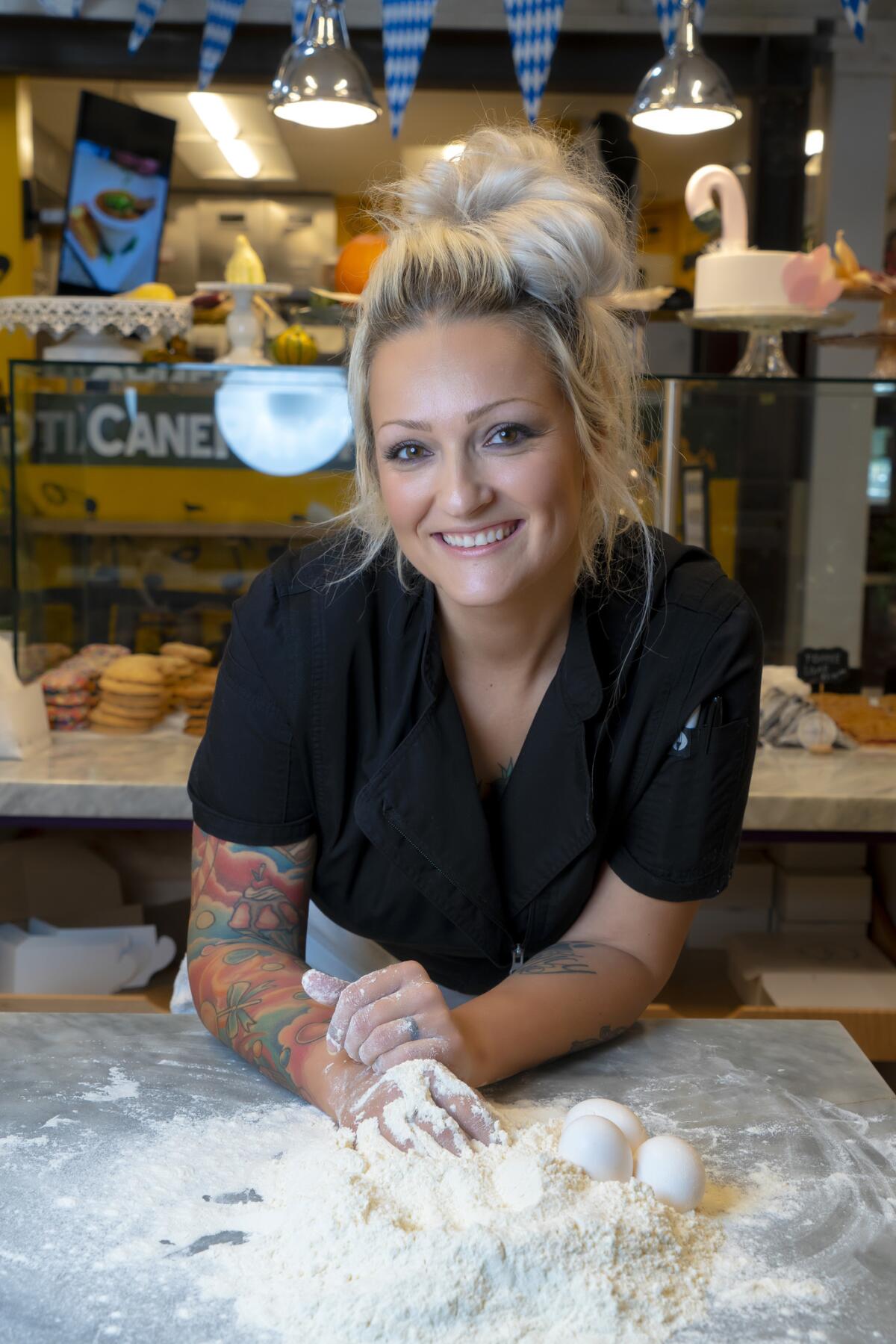 Pastry chef Lori Sauer at Crafted Baked Goods in Liberty Public Market.