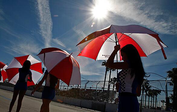 Umbrella girls at Grand Prix of Long Beach