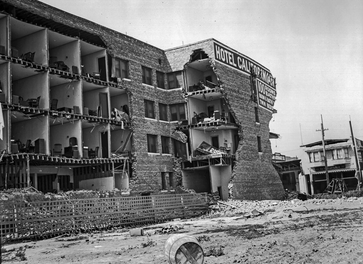 June 29, 1925: Damage at the Hotel Californian after Santa Barbara earthquake.