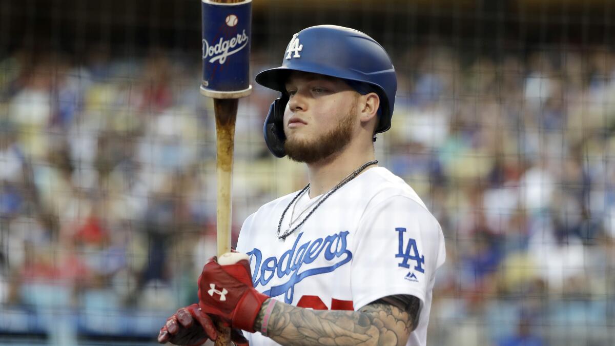 Dodgers' Alex Verdugo during a game against the Angels on July 23 at Dodger Stadium.