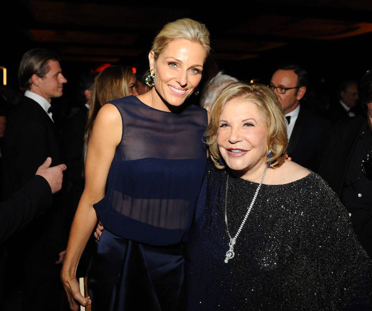 Co-chairs Jamie Tisch, left, and Wallis Annenberg attend the Wallis Annenberg Center for the Performing Arts Inaugural Gala presented by Salvatore Ferragamo at the Wallis Annenberg Center for the Performing Arts on Oct. 17, 2013, in Beverly Hills.