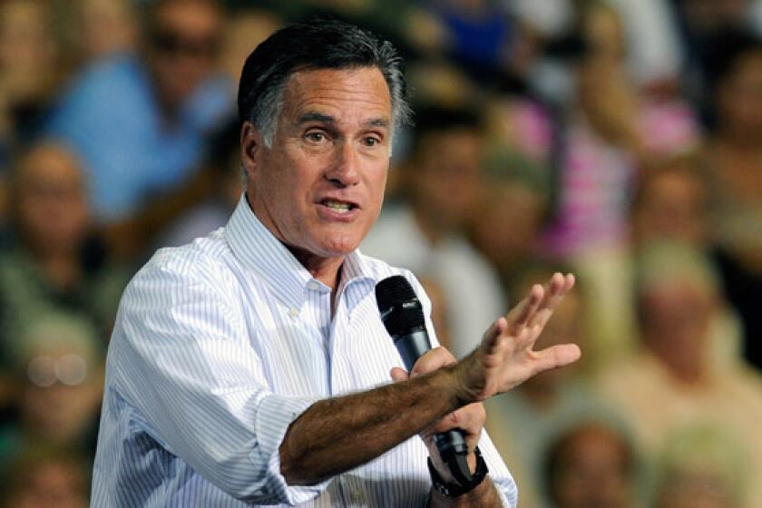 Mitt Romney speaks at a campaign event at the Cox Pavilion in Las Vegas.