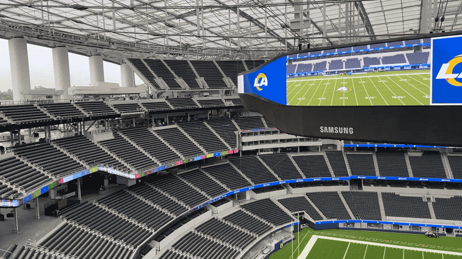 SoFi Stadium's top level in August 2020.