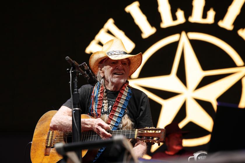 Pasadena, CA - July 09: Willie Nelson performs during the Palomino festival at Rose Bowl Stadium on Saturday, July 9, 2022 in Pasadena, CA. (Dania Maxwell / Los Angeles Times)
