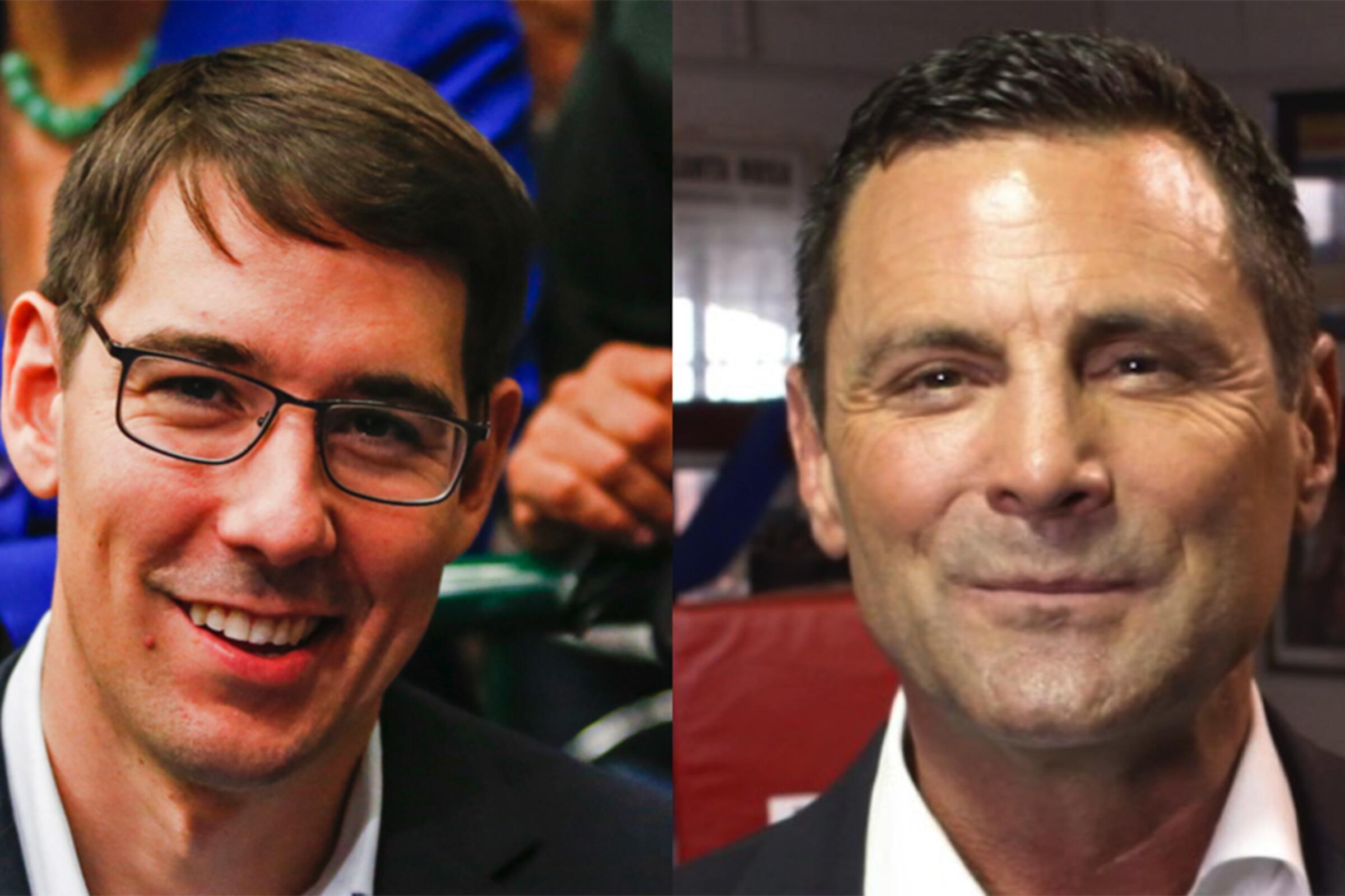 Democrat Rep. Josh Harder, left, and Republican Tom Patti