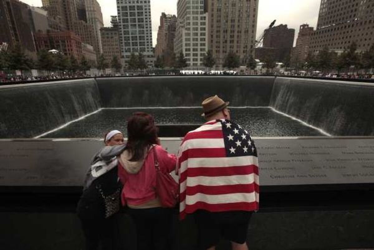 A view of the 9/11 Memorial in downtown New York.