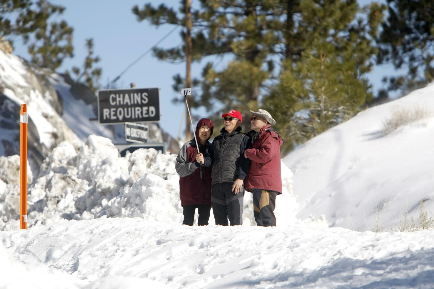 Photo Gallery: Recent storms left large amounts of snow in local mountains, ski resorts to open, chains required