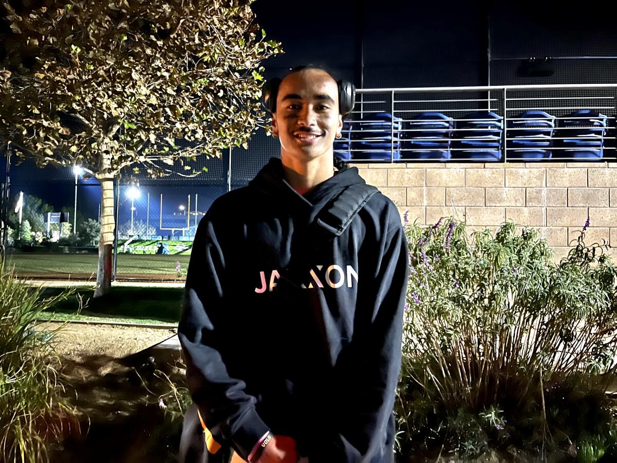 Nico Iamaleava smiles after a game.