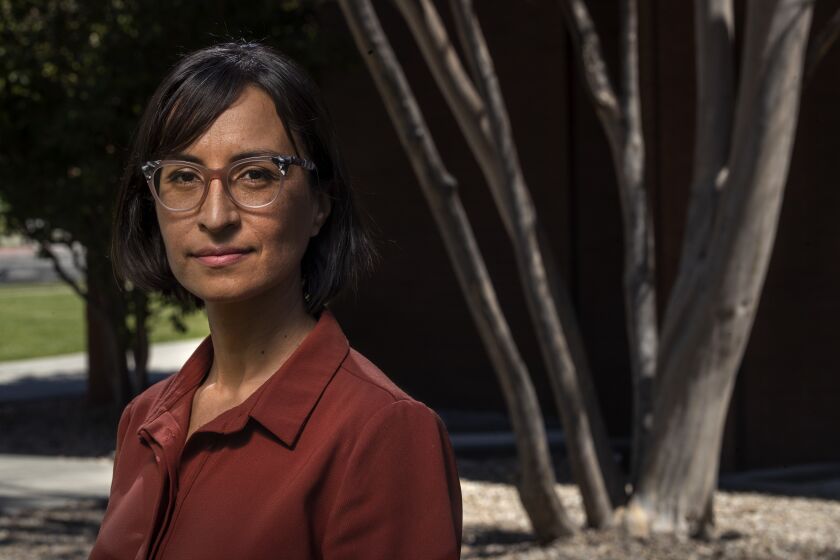 Carribean Fragoza, author of the short story collection, "Eat the Mouth That Feeds You," is photographed in Claremont.