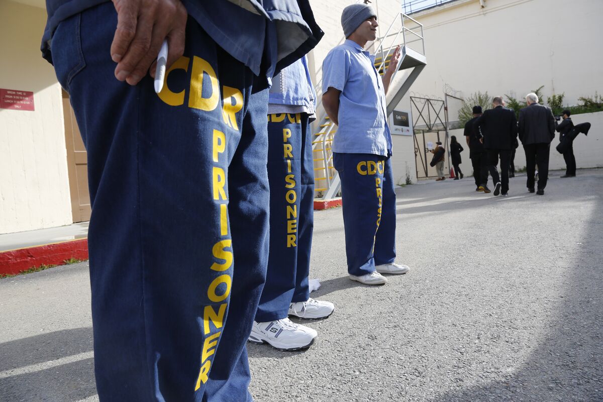 2017 photo of inmates at San Quentin State Prison. 