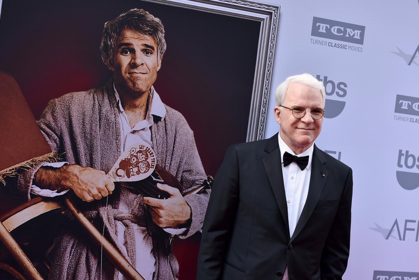 Steve Martin arrives at the 43rd AFI Life Achievement Award tribute gala at the Dolby Theatre.