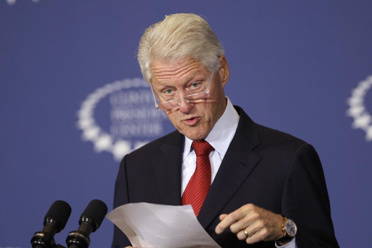 Former President Bill Clinton speaking this month at the Clinton Presidential Center in Little Rock, Ark.