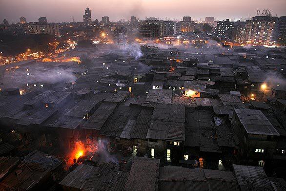 Plumes of smoke over Dharavi