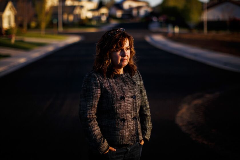 Leticia Aceves poses for a portrait near her home in Auburn, California, March 31, 2017. Aceves is an undocumented immigrant but has a California driver's license through AB60 - necessary to run her cleaning business.