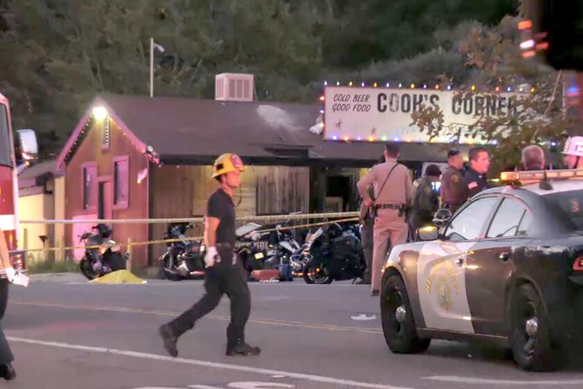 Scene of multiple shooting at Cook's Corner in Trabuco Canyon on Wednesday, Aug. 23, 2023.
