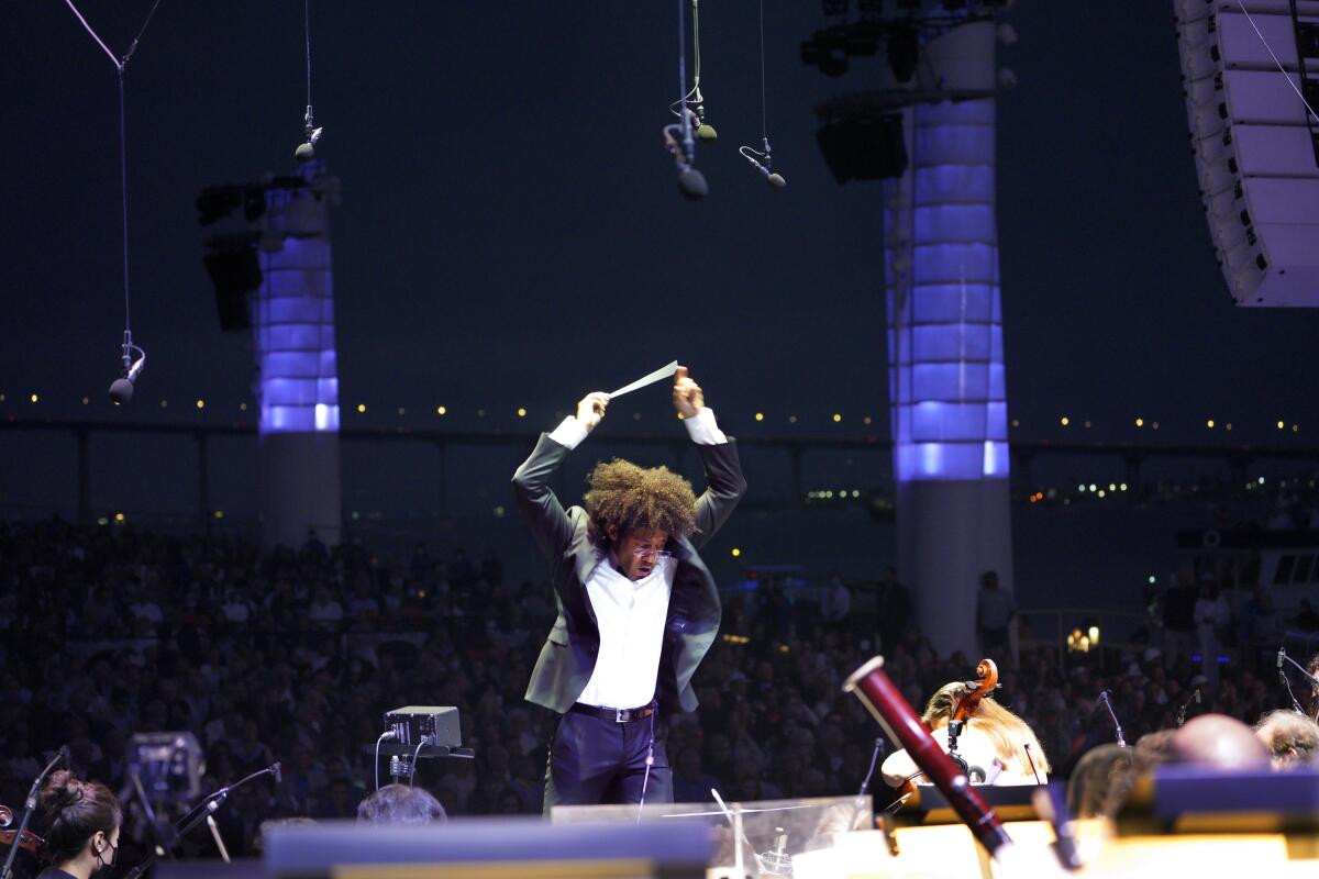Aug. 6, 2021 Rafael Payare conducts the San Diego Symphony at The Rady Shell