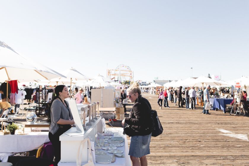 Unique Markets - An outdoor market on Santa Monica Pier brings curated locally-made products to shoppers. Credit - Unique Markets