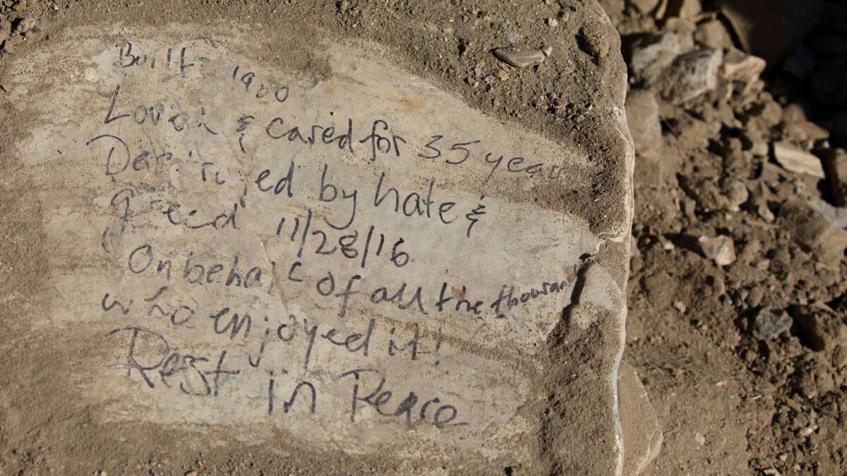 An inscription along the shoreline at Lunada Bay.