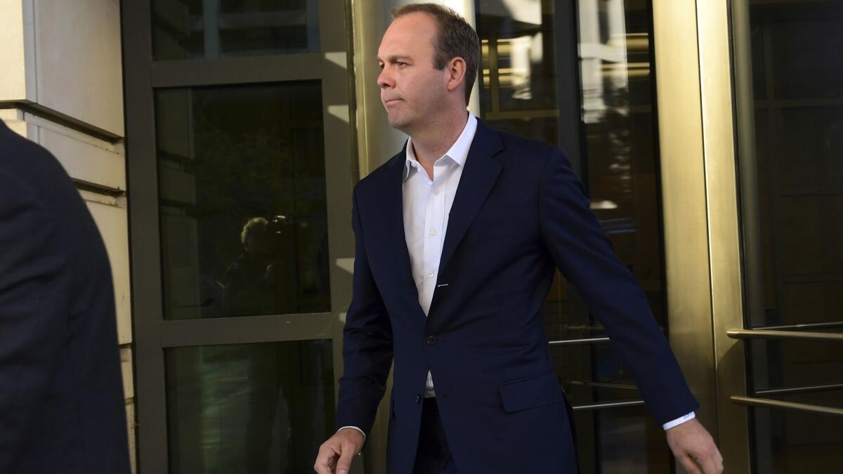 Rick Gates leaves federal court in Washington on Oct. 30, 2017.