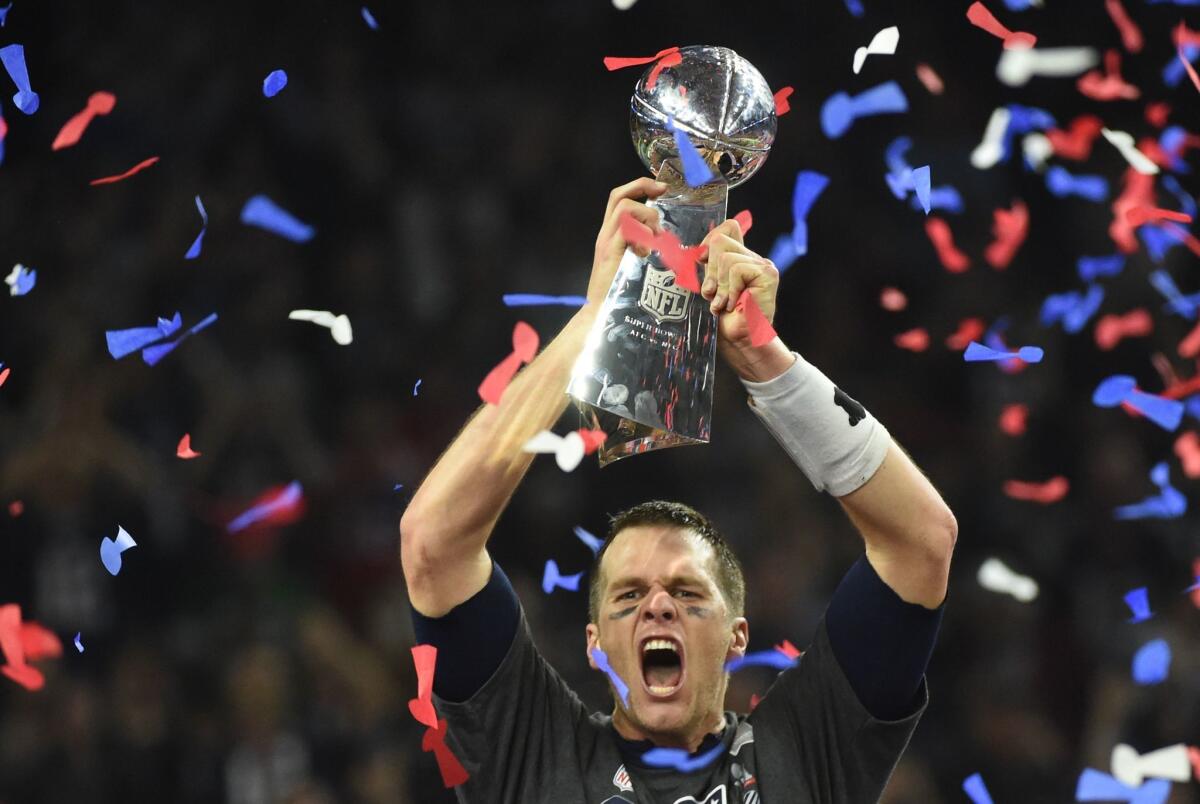 Tom Brady and the New England Patriots hoisted the Vince Lombardi Trophy last February, but don't expect them to repeat as champions.
