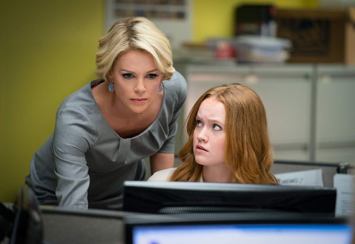 Charlize Theron and Liv Hewson in "Bombshell."