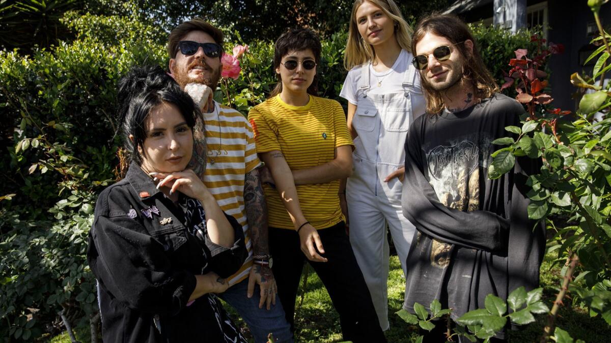 Sirah, left, Adam Weiss, Brittney Scott, Emily Kretzer and Morgan Freed have been organizing regular meetings to address mental health issues in the music community.