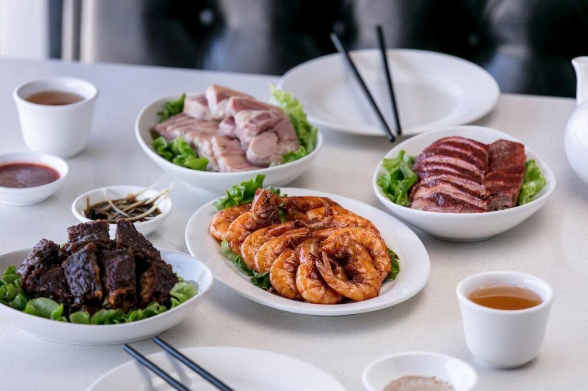 A selection of cold appetizers from Jiang Nan Spring.