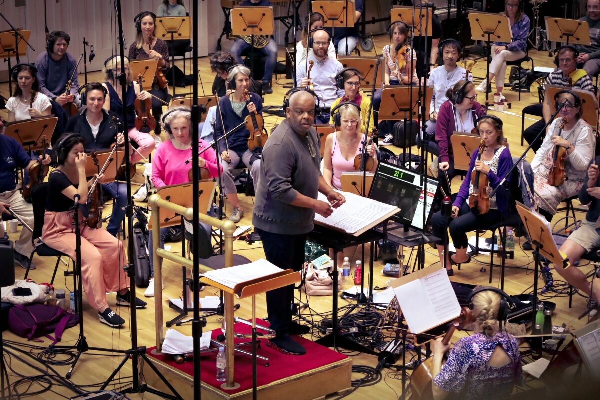Terence Blanchard works with an orchestra