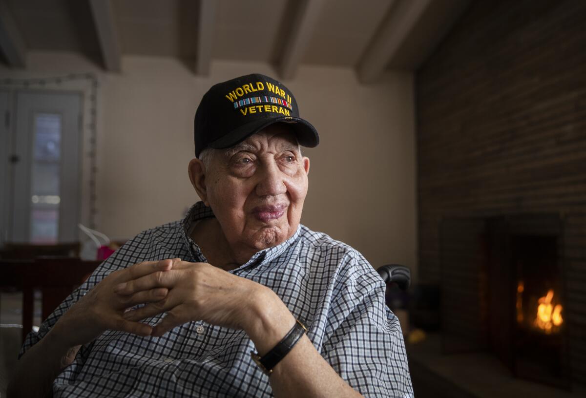 Bernard Benedict James, shown at his La Mirada home, turned 101 this month.