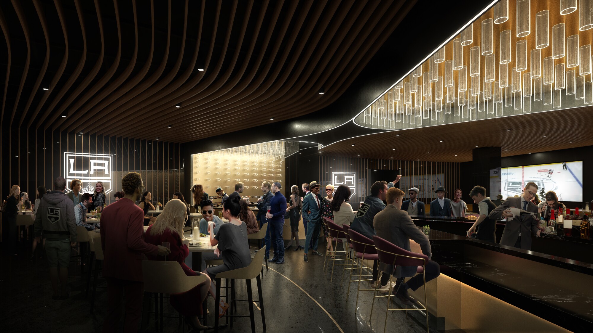 An artist's rendering of the Chairman's Club at the Crypto.com Arena