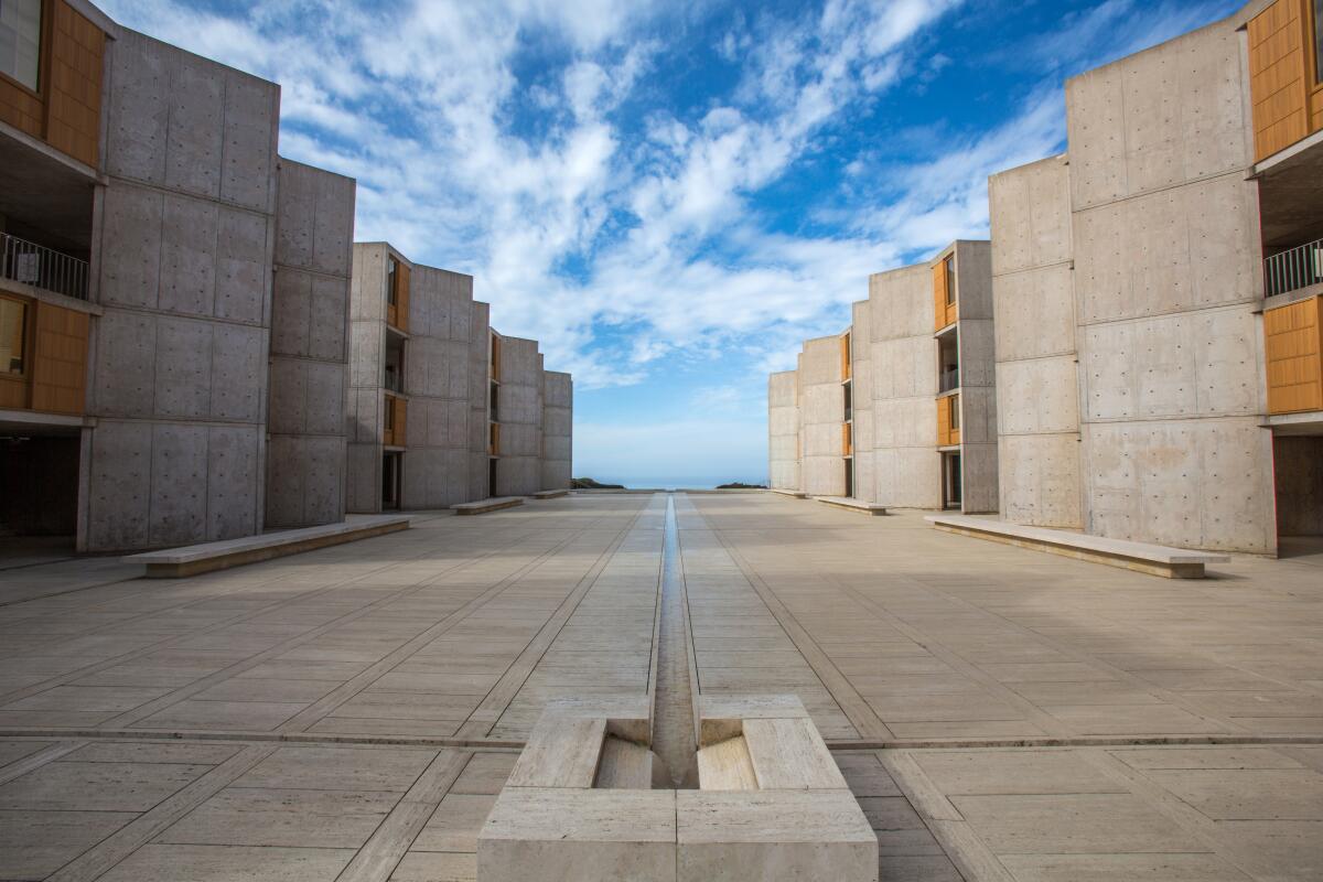 The courtyard of La Jolla's Salk Institute for Biological Studies