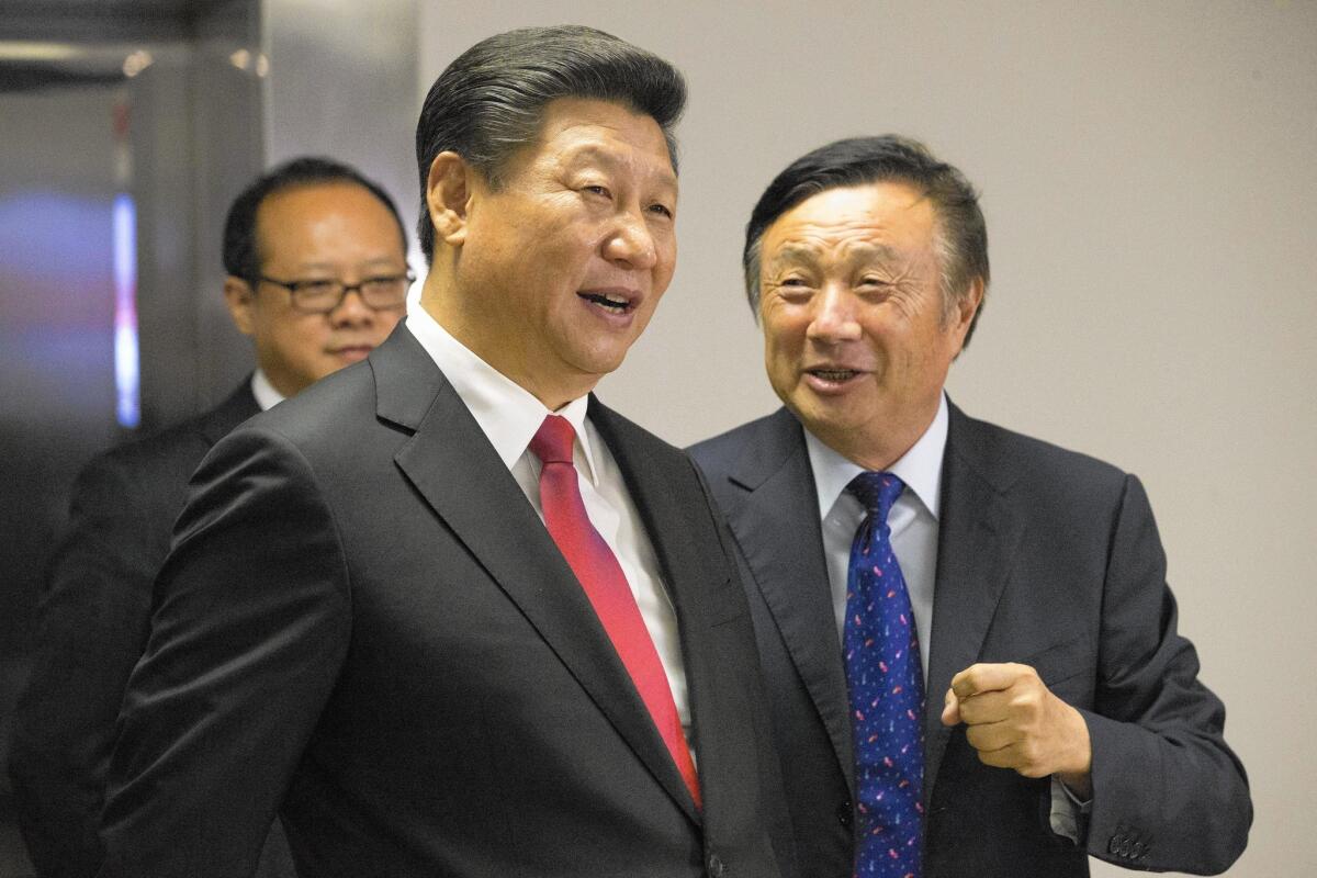 President Xi Jinping, left, pictured with Huawei Technologies President Ren Zhengfei in London, will attend the Fifth Plenum of the 18th Central Committee of the Communist Party of China.