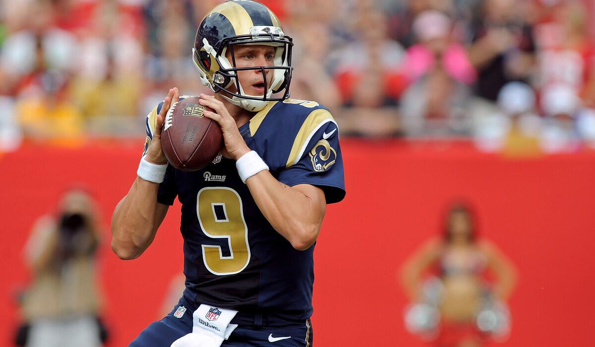 Rams quarterback Austin Davis passed for 235 yards with no interceptions in the victory over the Buccaneers on Sunday.