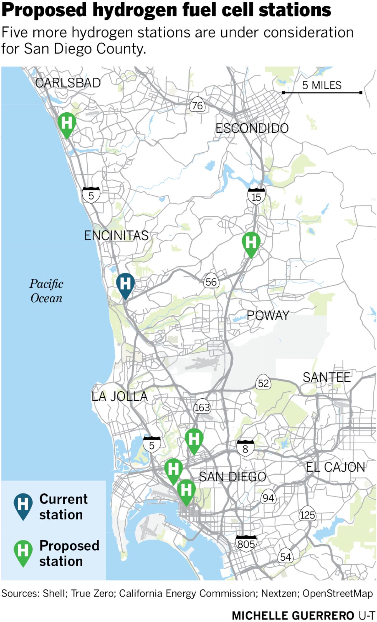 Proposed hydrogen fuel cell stations