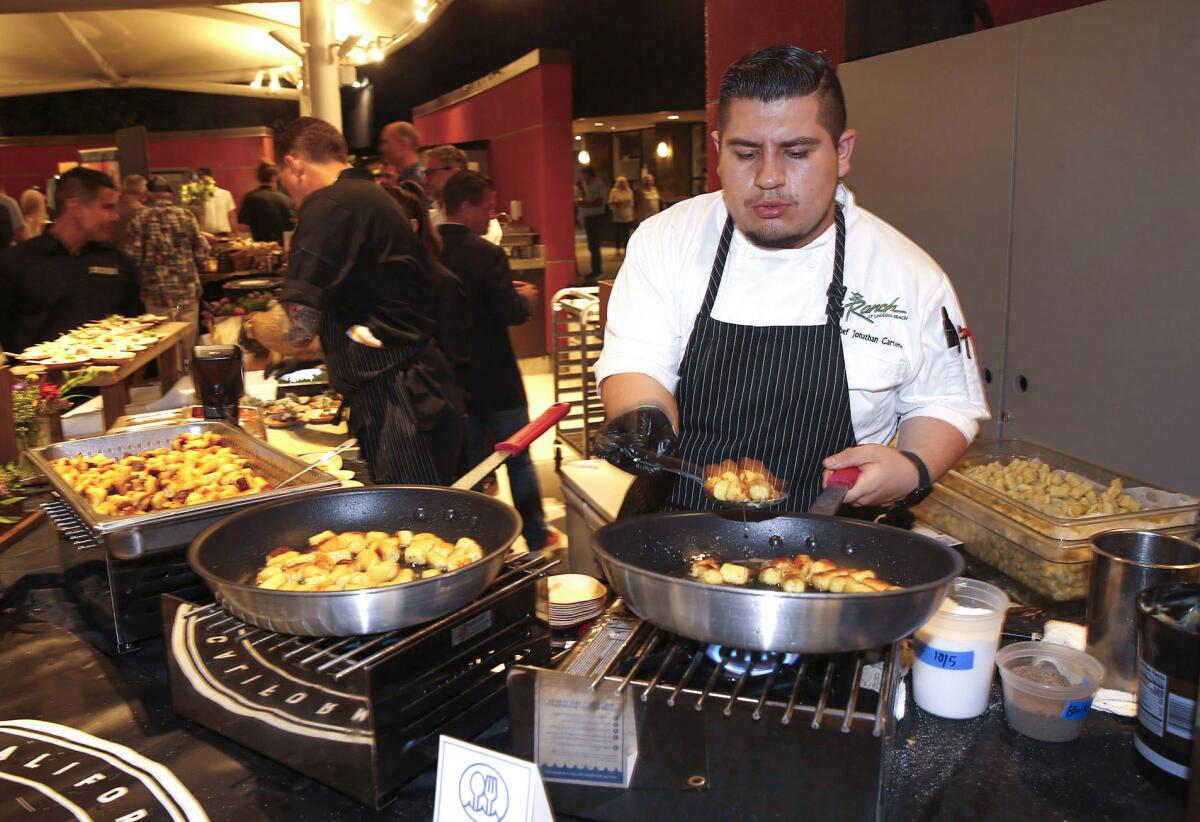 Chef Jonathan Carteno from the Ranch prepares appetizers.