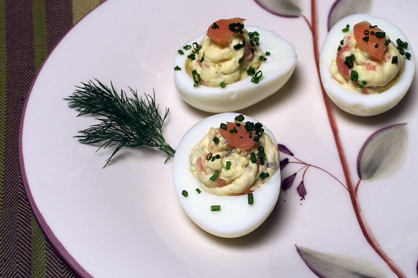 Recipe: Deviled eggs with smoked salmon, fennel and capers